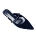 Women’s Shoes Half Slippers For Women Summer Outdoor Wear New Single Strap Flat Lazy Sandals Gem Chain Pointed Toe Mules_vogvips.com