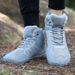 Sports Hiking Snow Boots Winter Outdoor Breathable Waterproof Mid Cut Couple Cotton Shoes_vogvips.com