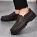 Embossed Crocodile Pattern Men's Shoes Large Size Foot Cover Casual Men's Leather Shoes Dad Shoes_vogvips.com