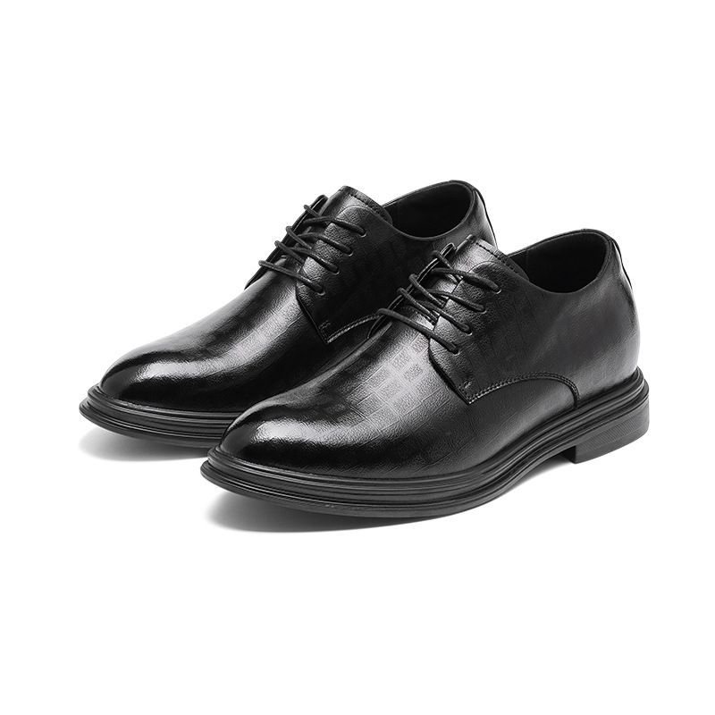 Shennai Four Seasons Leather Business Dress British Style Men's Low Cut Commuter With Suit Interior Height Increasing_vogvips.com