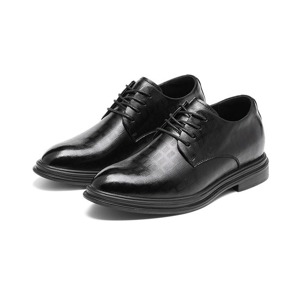 Shennai Four Seasons Leather Business Dress British Style Men's Low Cut Commuter With Suit Interior Height Increasing_vogvips.com