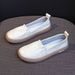Comfortable Flat White Women, 2024 New Summer Model, Breathable, Thin, Wear-resistant, Soft-soled Slip-on Shoes For_vogvips.com