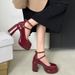 White Chunky-Heeled Platform Pumps Women's 2025 Fall/Winter New Chunky-Heeled Mary Janes_vogvips.com