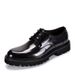 ShoeVault New Business Formal British Style Lace-up Round Toe Thick Sole Patent Leather Men's Derby Shoes_vogvips.com