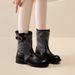 Retro British-Style Women's Martin 2026 New Model Stacked Genuine Leather Spliced Mid-Calf Boots With Chunky Heel And_vogvips.com