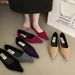 2025 Spring New Commuter Work Professional Comfortable Pointed Flat Bottom Melad Matte Single Women's Bean Shoes_vogvips.com