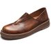 Euro Step Summer British Style Men's Slip-On Loafers American Old Beijing Low-Top Thick-Soled Leather Shoes_vogvips.com