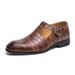 Business Casual Sandals Men's Summer Plus Size Black Buckle Breathable Leather Shoes_vogvips.com