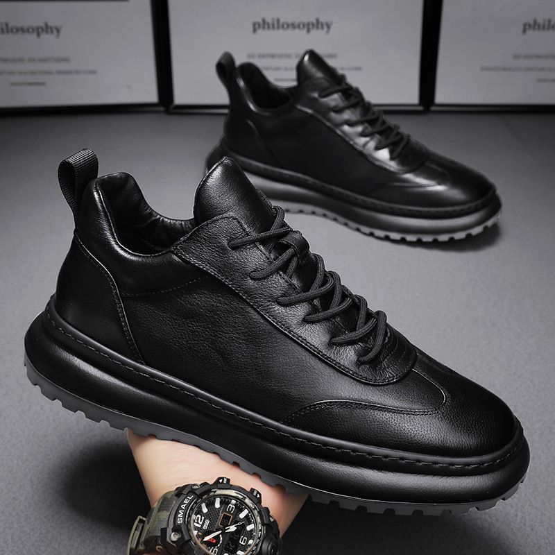 Autumn And Winter Fashion True Microfiber Men S Casual Leather Shoes Non Slip Kitchen Trendy Sports_vogvips.com