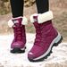 Snow Boots For Women, Winter Warmth, Outdoor Mid Boots, Skiing Cotton Shoes For Women_vogvips.com