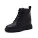 2024 New Height-Increasing Martin Boots For Women, Genuine Leather, Fleece-Lined, Chunky Heel, Short Autumn And Winter_vogvips.com