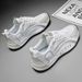Trendy Black And Gold Color-Blocking Mesh Casual Shoes, Breathable Shock-Absorbing Thick-Soled Sneakers, Versatile_vogvips.com