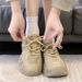 Dad Sneakers For Women 2025 Spring Thick-Soled Height-Increasing Sports All-Black Warrior Casual Pure Knight Little_vogvips.com
