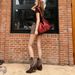 Cai Wenjing Style Pointed Toe Chunky Heel Western Cowboy For Women 2025 Autumn Winter Color Block Short Boots Versatile_vogvips.com