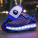 Kid Led Sneakers USB Charging Luminous Shoes Outdoor Sport Roller Skates Children Two Wheels Boys Girls Casual Shoes Glowing_vogvips.com