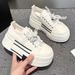 New Canvas Beaded Toe Multifunctional White Sneakers_vogvips.com
