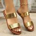 New Solid Color Round Head Wear Casual Large Size Broadband Flip-flops_vogvips.com