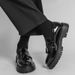 Cross-border Men's Large-sized Shoes With Platform Soles, Thick-soled Brogue Shoes, British Style Smooth Patent Leather_vogvips.com