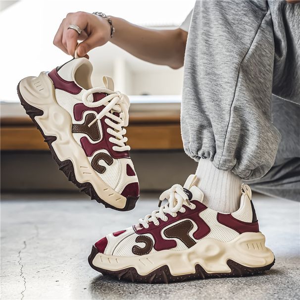 Four Season Height Increasing Men's Casual Breathable Trendy Shoes, 2024 Summer New Thick Soled Sports Dad Shoes_vogvips.com