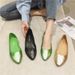 Bi Yan New Women's Shiny Leather Soft Sole Comfortable Boat Slip-On Flat Pointed Toe Shallow Mouth Single Shoes_vogvips.com