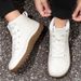 Barefoot High-Top Wide Toe Box Shoes For Men & Women - Waterproof Leather Outdoor Walking Shoes With Anti-Slip Rubber Sole - Unisex Sporty_vogvips.com