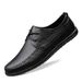 New Men's Business Casual Lace-up Leather Shoes Genuine Leather Hollow Breathable Leather Shoes Lightweight Hand-stitched Leather Shoes with Soft Sole_vogvips.com