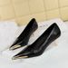 237-29 European And American Style Banquet Fashion Women's Mid-Heel Shallow Mouth Metal Pointed Toe Sparkling Sequin_vogvips.com
