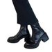 Lan Cabinet Version ~ Petite Thick-Soled Height-Increasing Slim For Women Martin British Style Round Toe Chunky Heel_vogvips.com