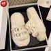 Autumn Winter New Indoor Home Cross Thick Furry For Women Non-Slip Soft Sole Household Cotton Slippers_vogvips.com