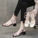 Sandals Fairy Fairy Wind Rhinestone Word With Thick Heel Roman High Heels Two Wear Women's Shoes_vogvips.com