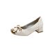 2025 Genuine Leather Fashion For Women, French Style Color-Block Bowknot Ballet Shoes, Thick-Soled Mary Jane Casual_vogvips.com