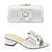 Floral design new diamond-encrusted mid-low heels with dinner bag Ladies banquet clutch dress_vogvips.com