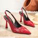 Women's sandals Pointy heels Wine red shoes for women_vogvips.com