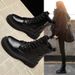 Ins Trend Martin For Women 2024 Autumn New British Style Short Thick Sole Student Internet Celebrity Motorcycle Casual_vogvips.com