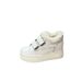Fleece-Lined Velcro Sneakers Genuine Leather Height-Increasing Women's 8Cm Thick Sole Platform White Furry Shoes_vogvips.com