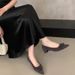 2025 Autumn New Vintage Ruffle Suede Chunky Heel Slip-On Versatile Commuting Work Professional Women's Shoes_vogvips.com
