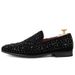 Black Spikes, 2022, New Brand, Loafers, Us Shoes, Denim And Metal Sequins, High Quality Casual Men's Shoes_vogvips.com