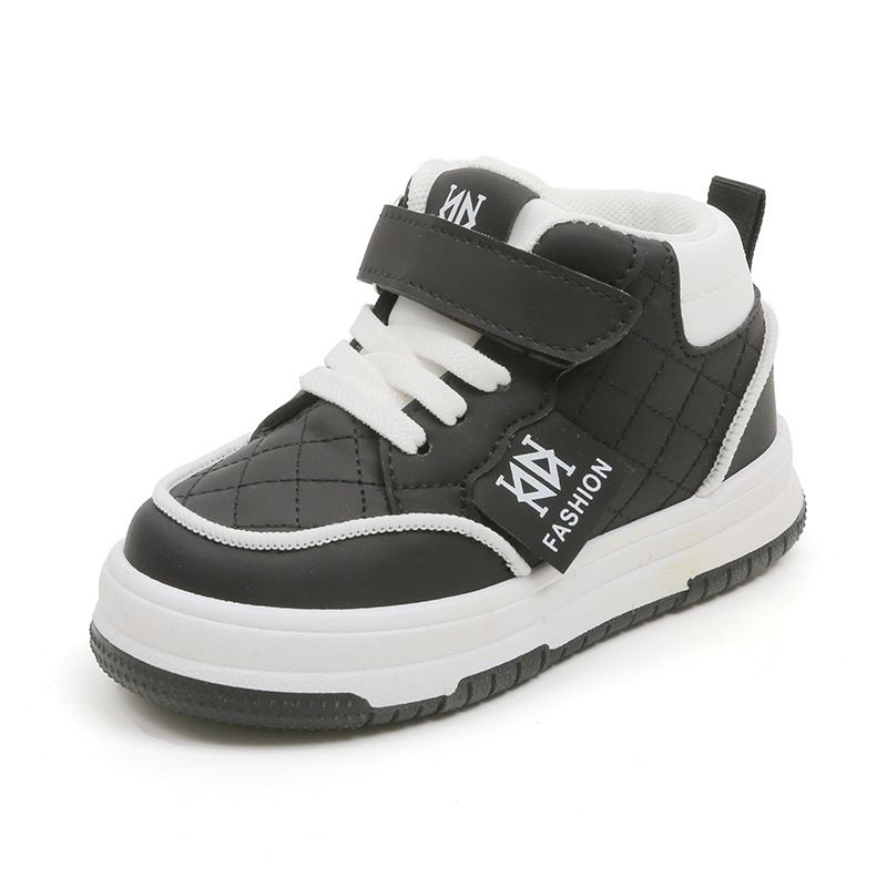 Boys Casual Board Shoes New High Top Girls Small White Shoes Soft Soled Baby Shoes_vogvips.com