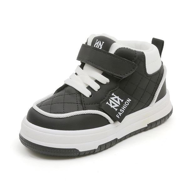 Boys Casual Board Shoes New High Top Girls Small White Shoes Soft Soled Baby Shoes_vogvips.com
