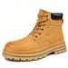 Men's Chunky Sole Martin Boots – Vintage British Style Work Boots With Genuine Pigskin Leather, High Top Winter Boots For Casual Wear_vogvips.com