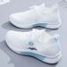 Spring/Summer Women's White Casual Flyknit Sneakers Breathable Soft Sole Comfortable Sports Shoes for Students_vogvips.com