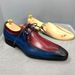 Leather Business Casual Men's Derby Color Block Low-top Lace-up Single Shoes_vogvips.com