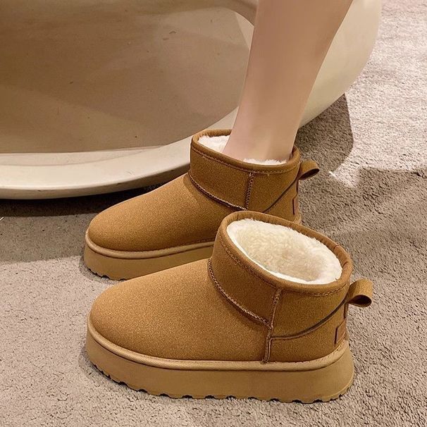 Thick Soled Snow Boots For Women 2025 New Winter Platform Thick Soled Outer Wear Plus Velvet Warm Waterproof Non Slip Cotton Shoes_vogvips.com