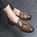 Men's Shoes With Tassel Emed Small Size 46, British Style Pointed Lazy Casual One Foot Leather Shoes, Trendy_vogvips.com