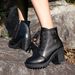2025 Autumn Winter New Round Toe Lace-up Martin For Women British Style Belt Buckle Side Zipper High Heel Ankle Boots_vogvips.com