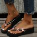 Stylish Rhinestone Butterfly Platform Slipper Women Plus Size Wedge Slipper Women_vogvips.com