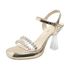 European And American Fashion One-strap Sandals 2025 New Model Transparent Rhinestone Chunky Heel Platform High-heeled_vogvips.com