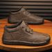 Men's Work Shoes, Autumn, Soft Sole, Lace-Up, Large Size, Trendy, Versatile, Mid-Top Casual Shoes_vogvips.com