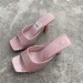 Elegant Girls High Heel Sandals Slippers .stiletto Heel,square Toe Casual Party Summer Women Mules Heels Shoes_vogvips.com