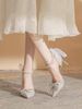 silver Pearl Chain Women's Shoes 2026 Spring/Summer New Pointed Toe Bowknot Thin Heel 18-Year-Old Coming-of-Age Ceremony_vogvips.com